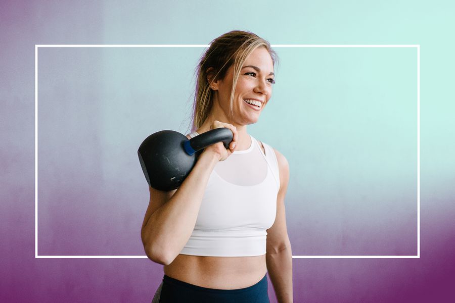 Woman Doing Halo Kettlebell