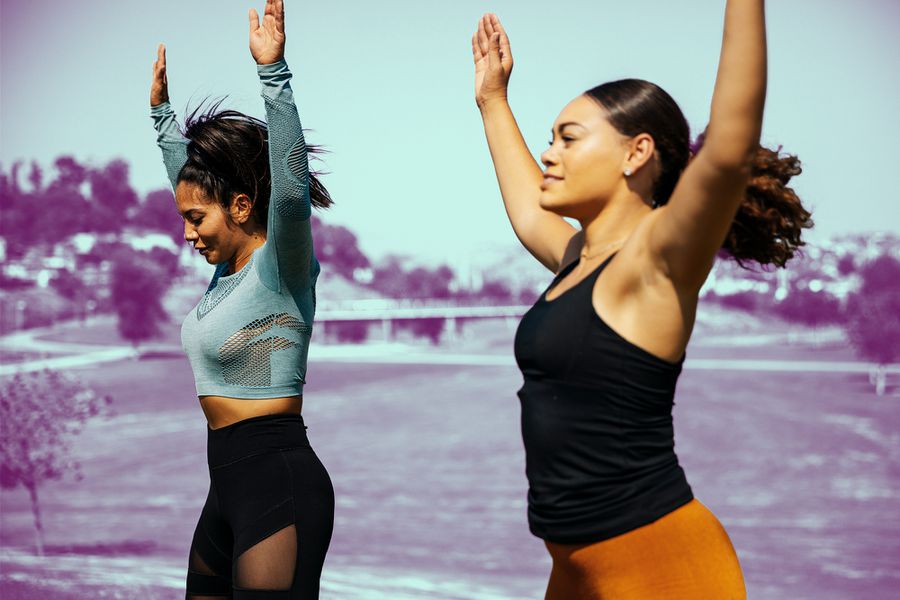 Women Doing Star Jumps