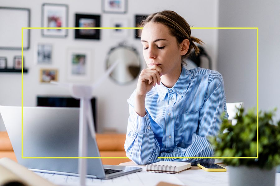 Woman Working at Desk