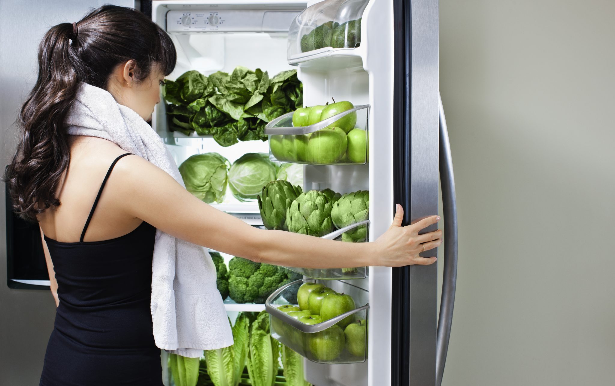 checking the fridge